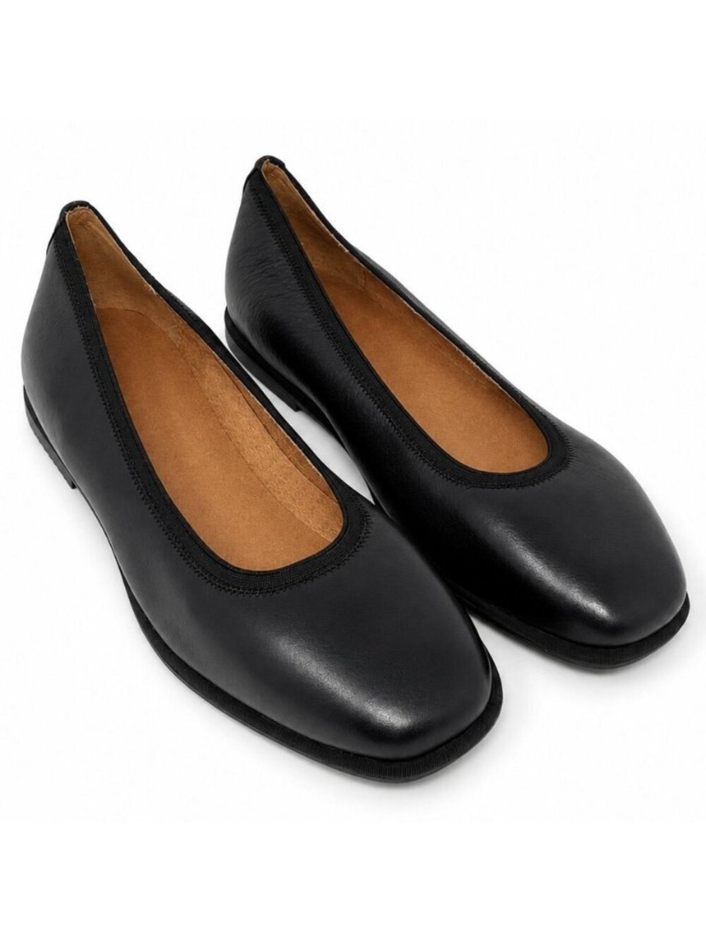 Vionic Caroll 2.0 Black Leather Ballet Flats Womens 9.5 Orthotic Arch Support